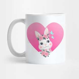 Bunny Rabbit Cute flower Mug